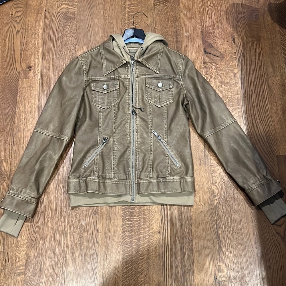 LA Coalition Women’s Green Leather Jacket Size Small